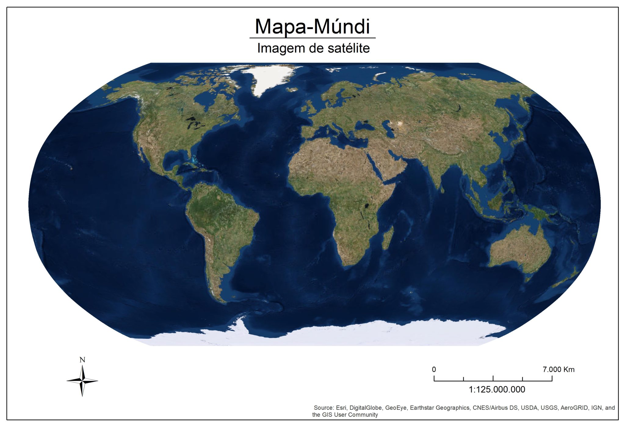 Mapa-Múndi (imagem de satélite)