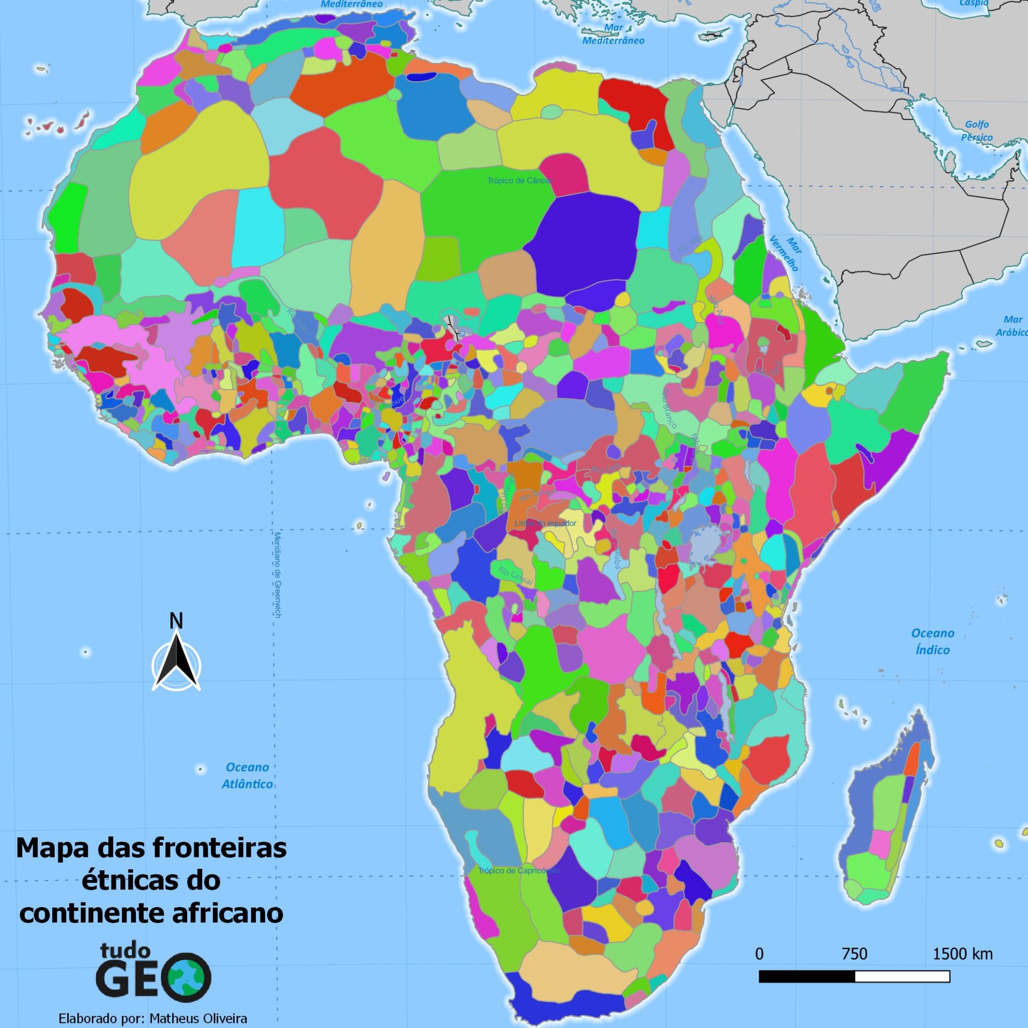 Mapa de Fronteiras étnicas da África