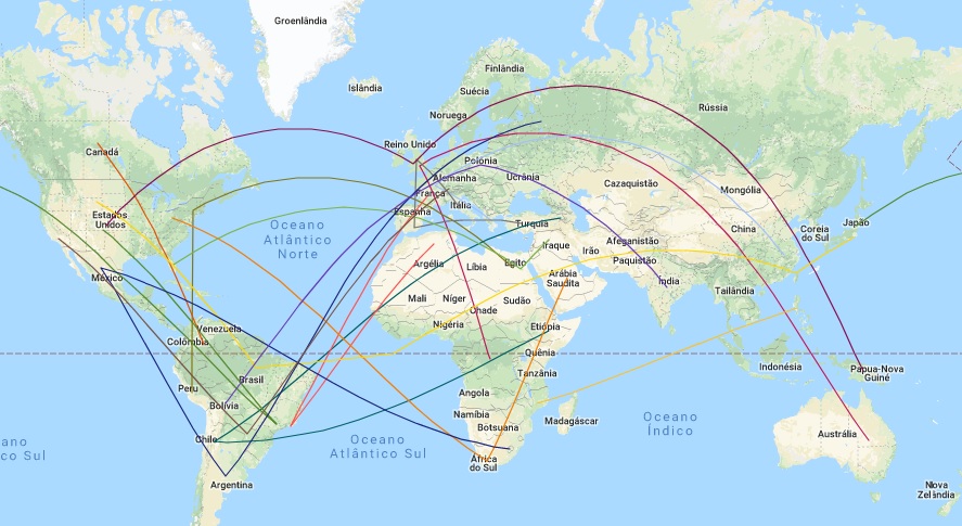 Aula de geografia com globo nas mãos grupo de alunos de crianças