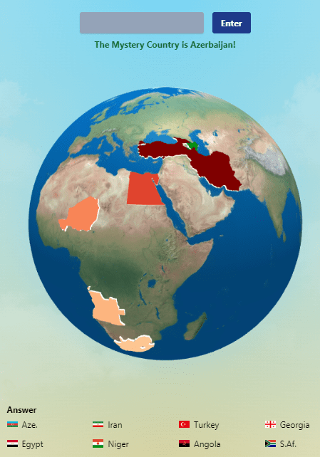 Jogo sobre os países do mundo!